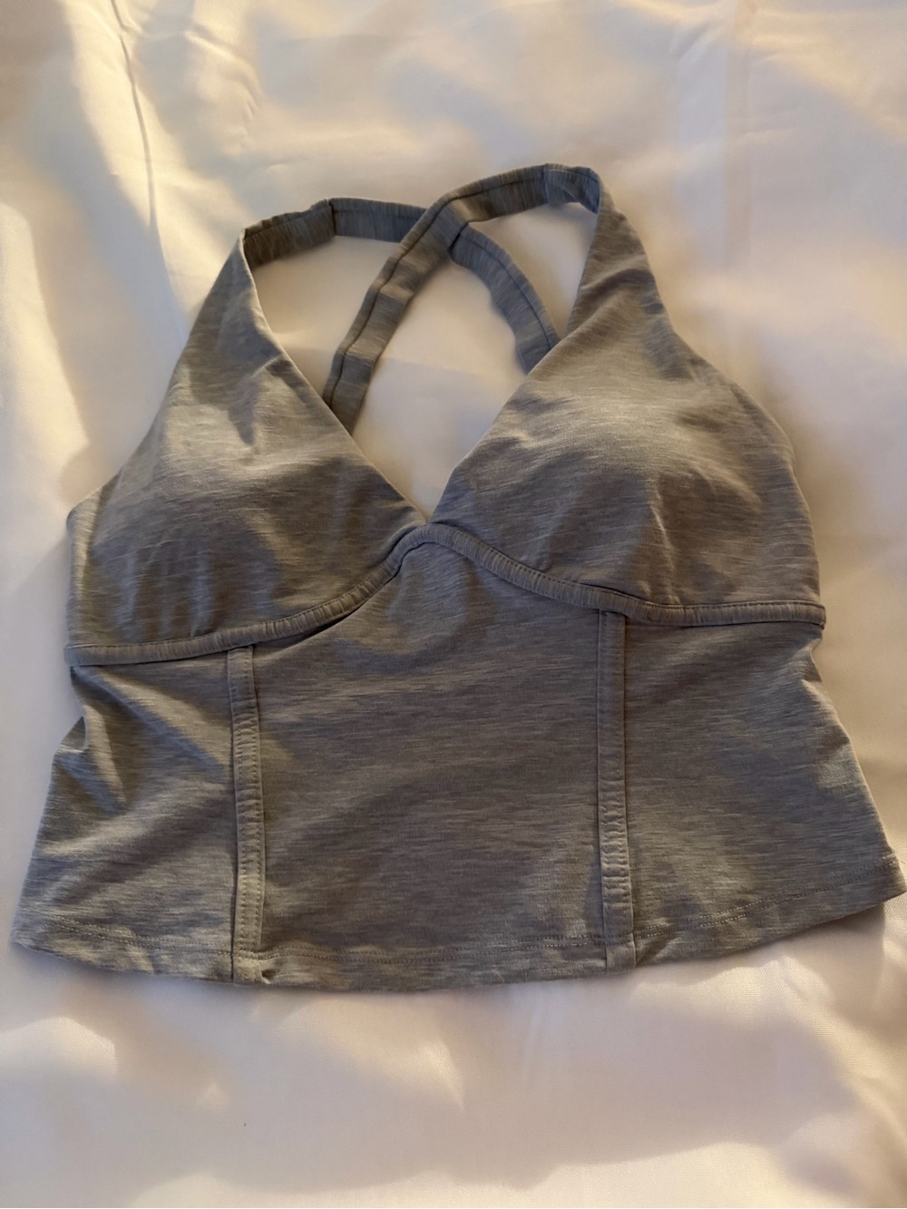 Cotton On Gray Cross-Back Longline Crop Bralette